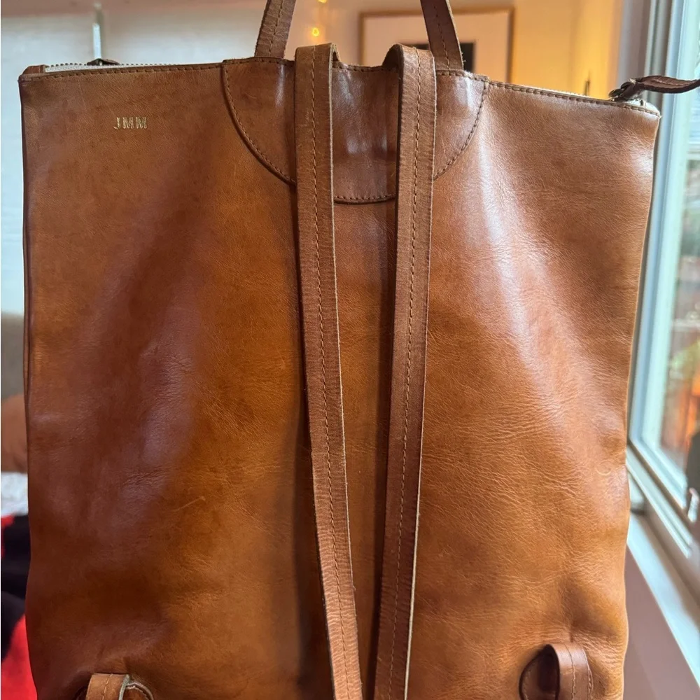 Clare V Brown Leather Backpack